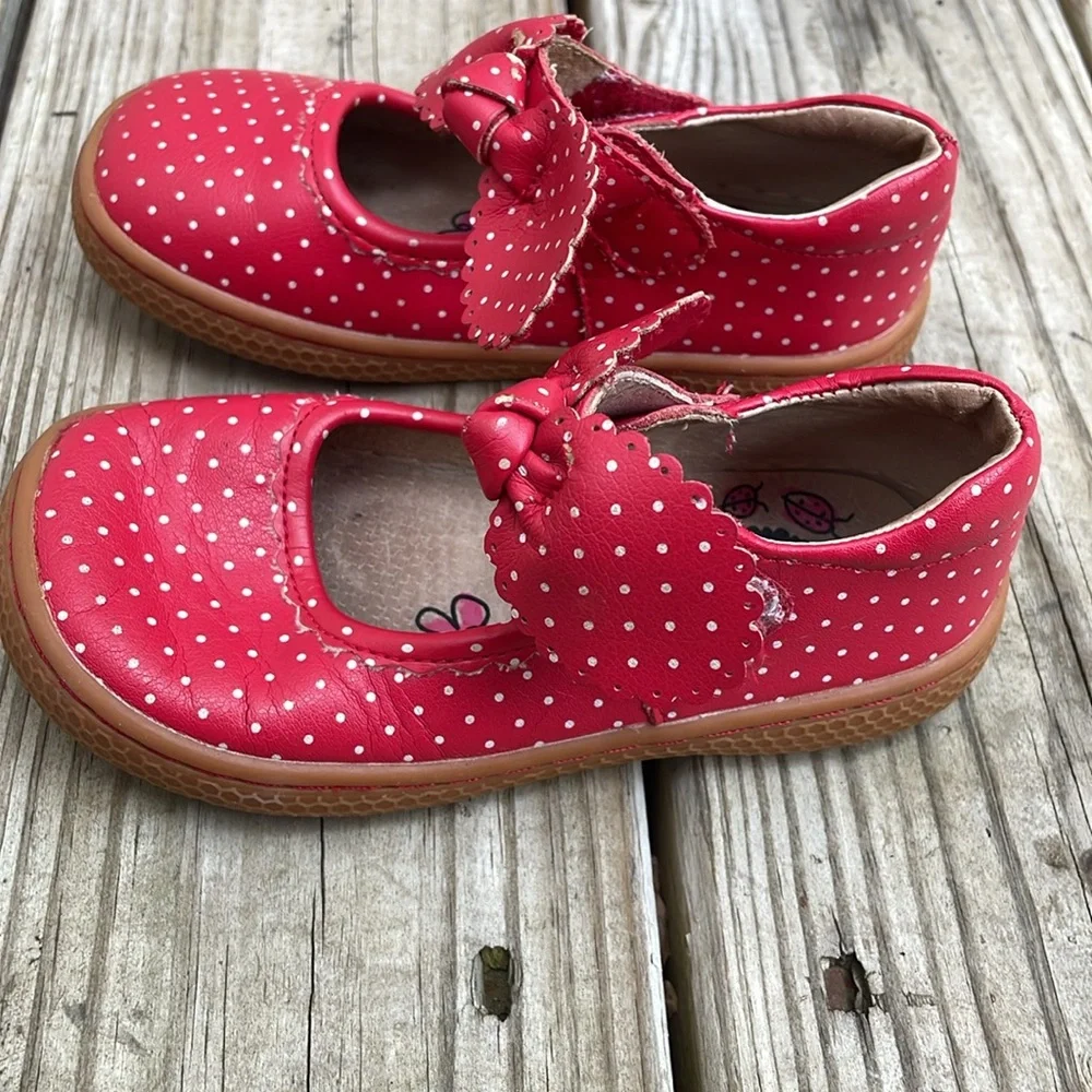 Livie & Luca Red Knotty Bow Mary Jane Shoes Little Girl Size 9